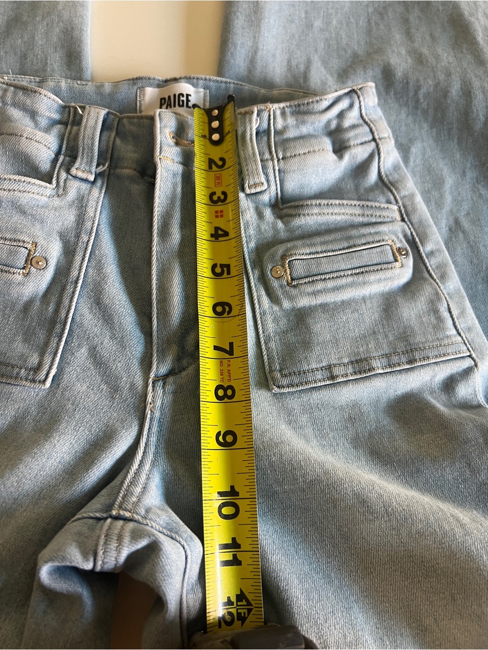 PAIGE Light Blue High-Rise (ANESSA) PETITE SIZE 25 Wide-Leg Jeans - Picture 10 of 13